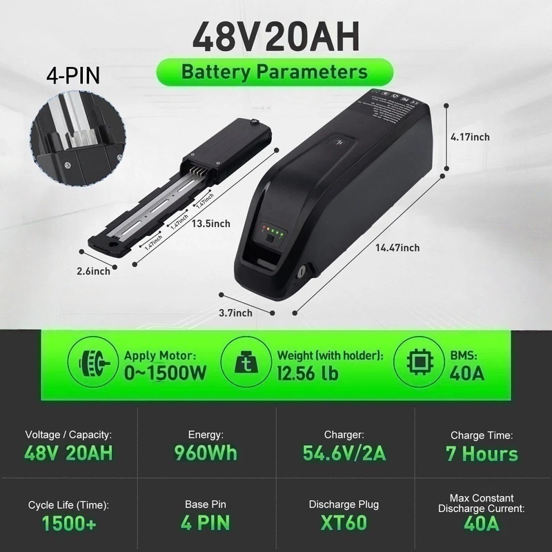 Batterie de vélo électrique Ha - Ebike Battery 48V 20Ah Hailong avis et prix